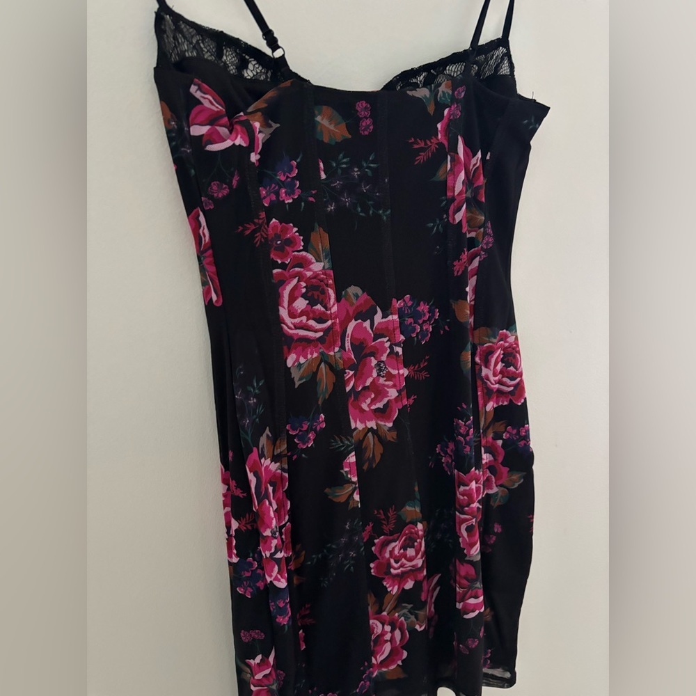 Revolve AFRM Black Floral Mini Dress NWT - Picture 10 of 12